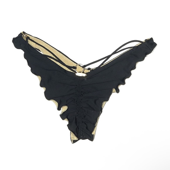 Luli Fama Strappy Loop Brazilian Bikini Bottom
Black Gold Ring Bikini Bottom Sm - Picture 3 of 7
